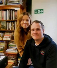 Adam and Emma at the Berwyn Bookshop