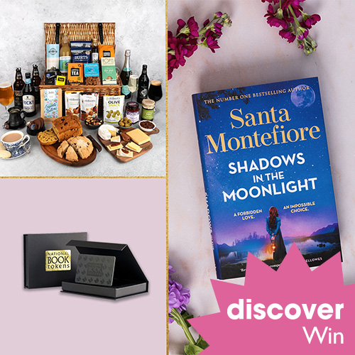 Win a signed copy of Shadows in the Moonlight by Santa Montefiore, a £100 National Book Tokens Editions gift card, and a luxury Cornish food hamper!